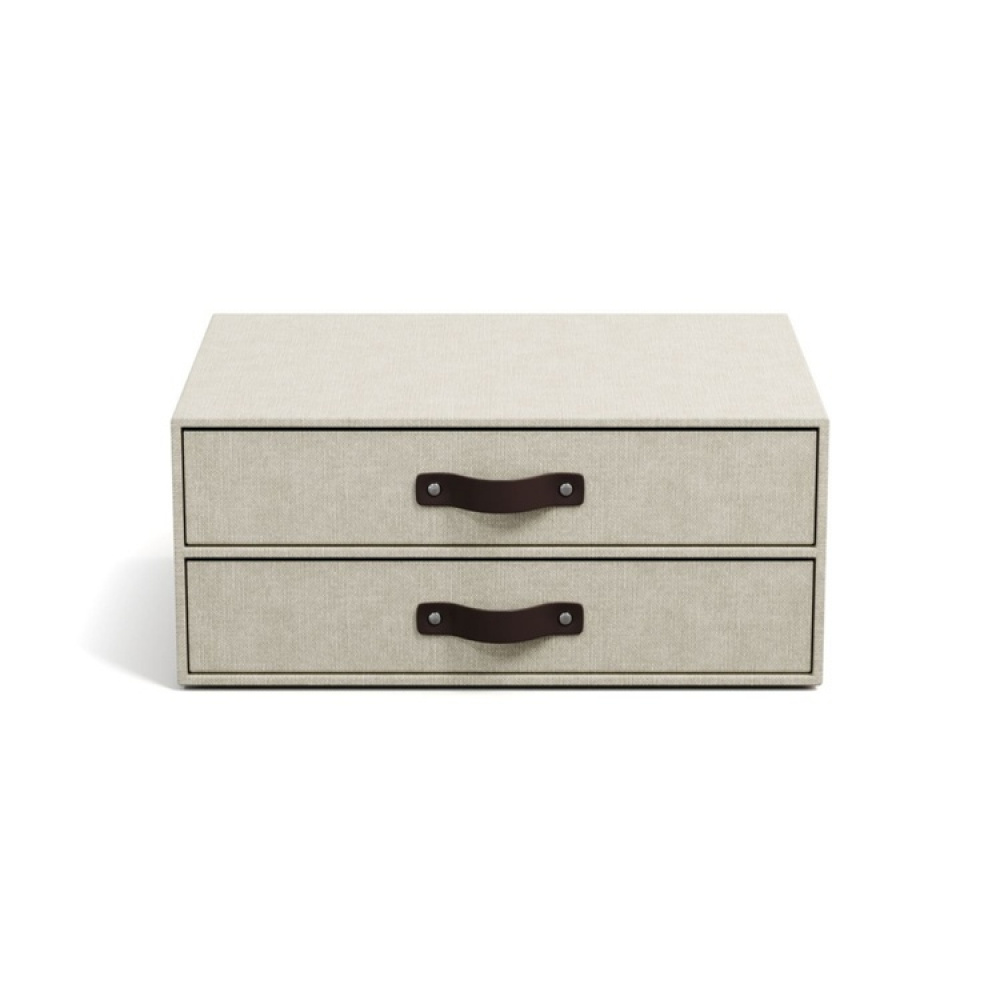 Minikommode 2 skuffer, Birger canvas, Bigso, Beige i gruppen Opbevaring / Opbevaringskasser / Bigso opbevaringskasser hos SmartaSaker.se (42259)