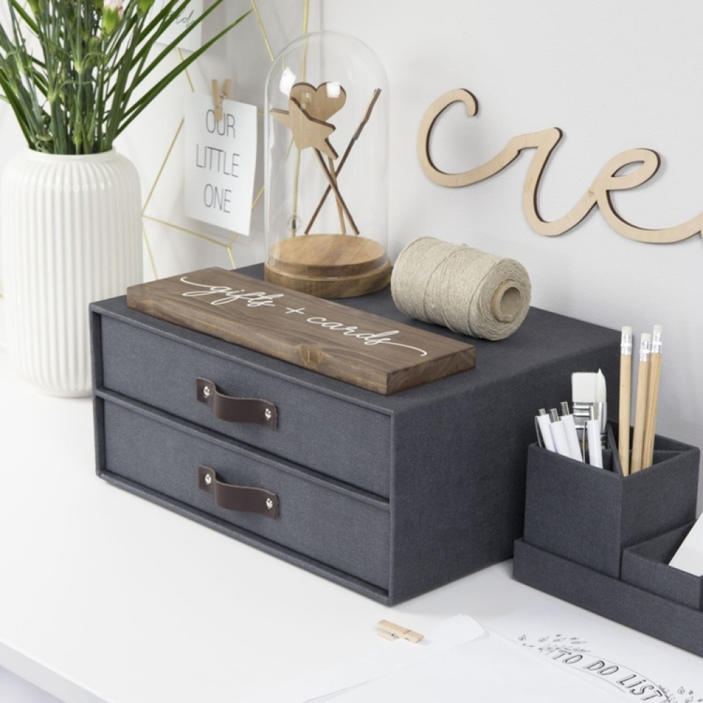 Minikommode med 2 skuffer, Birger canvas, Bigso i gruppen Opbevaring / Opbevaringskasser / Bigso opbevaringskasser hos SmartaSaker.se (42261)
