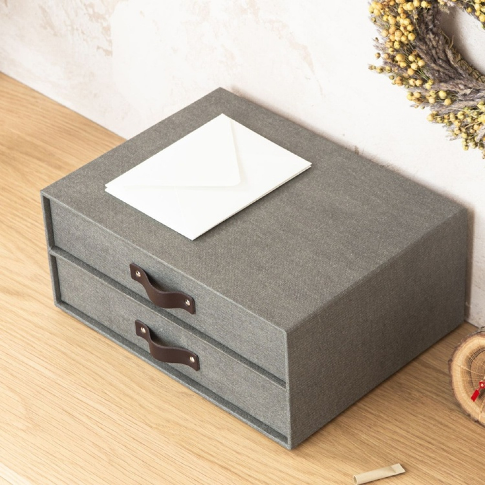 Minikommode med 2 skuffer, Birger canvas, Bigso i gruppen Opbevaring / Opbevaringskasser / Bigso opbevaringskasser hos SmartaSaker.se (42261)