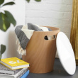 Skammel / Bord med opbevaring, WOODROW, Umbra, Ø 40 x ca H 42 cm