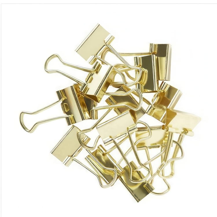 Papirclips, 15 stk., FOLDBACK CLIPS XS, 19 mm, Guld i gruppen Opbevaring / Kontorartikler hos SmartaSaker.se (42353)