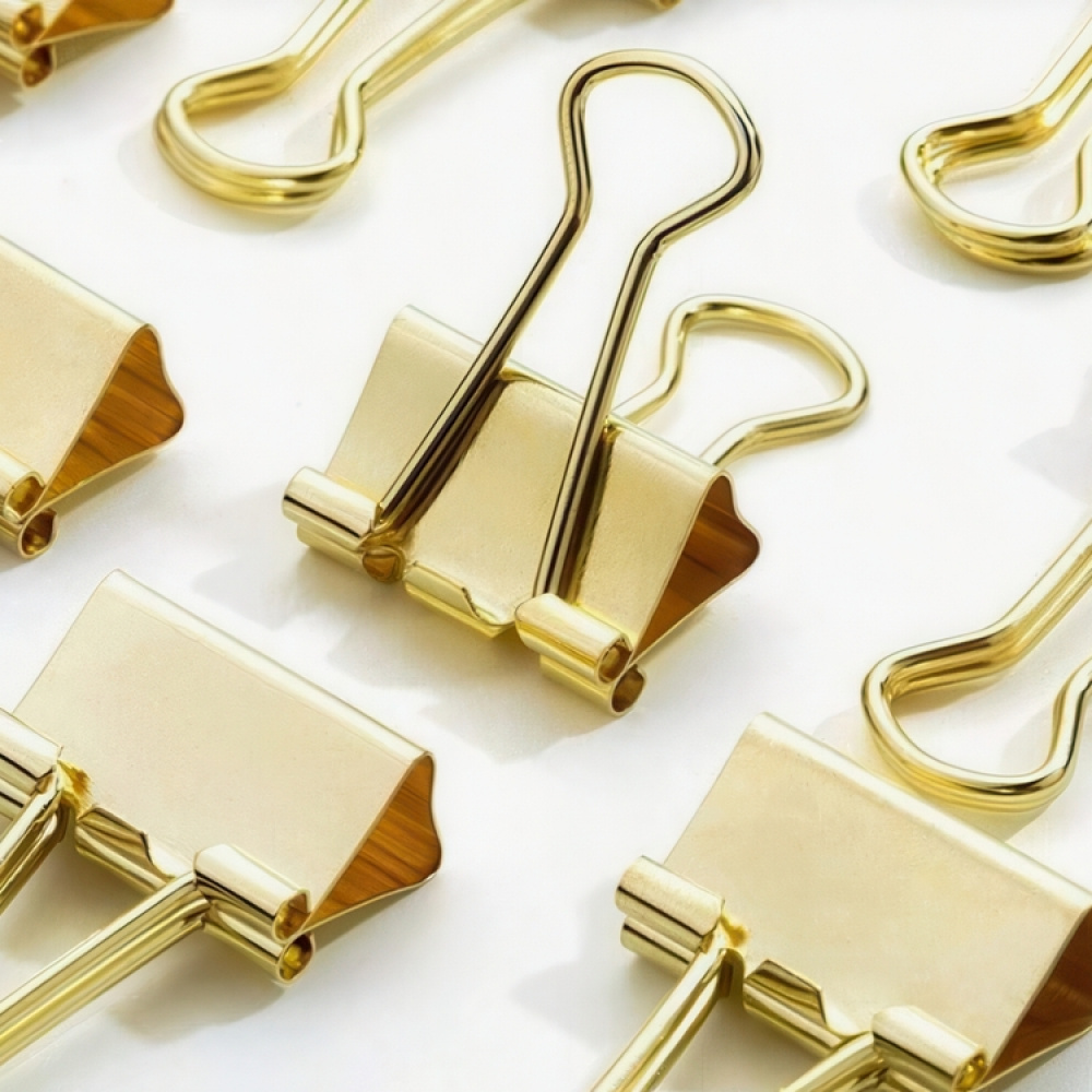 Papirclips, 8 stk., FOLD BACK SMALL 25 mm, guld i gruppen Opbevaring / Kontorartikler hos SmartaSaker.se (42362)