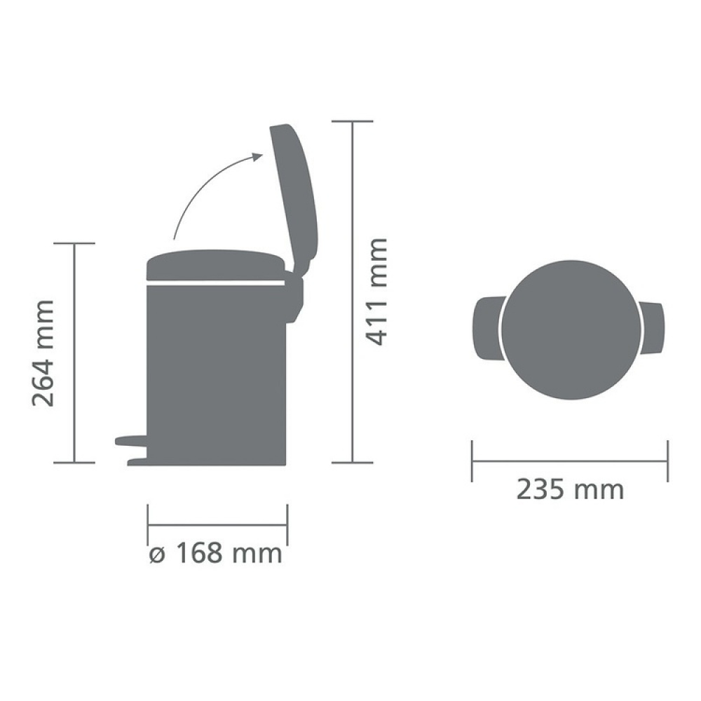 Pedalspand 3L, Brabantia i gruppen Opbevaring / Rengøringsopbevaring og affaldssortering / Affaldssortering hos SmartaSaker.se (42368)