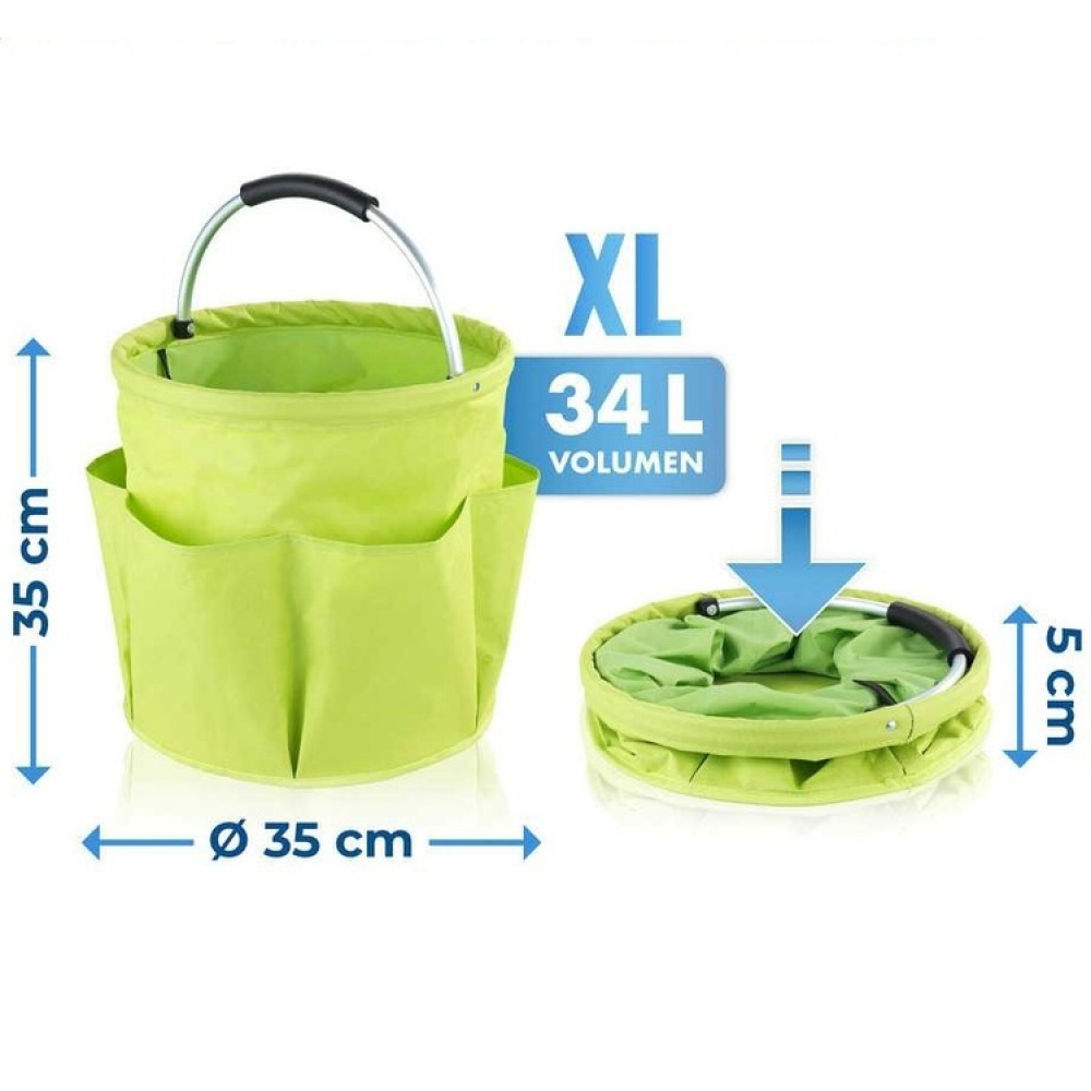Sammenklappelig kurv med opbevaringslommer, 35 cm i gruppen Opbevaring / Lager- og garageopbevaring / Kurve og spande hos SmartaSaker.se (42480)