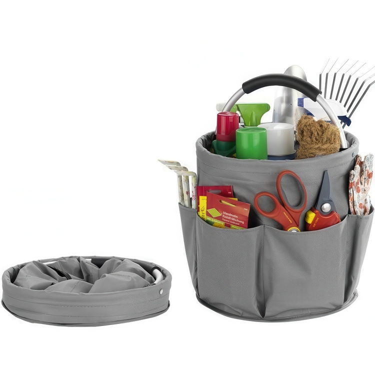 Sammenfoldelig kurv med opbevaringslommer, 28 cm i gruppen Opbevaring / Lager- og garageopbevaring / Kurve og spande hos SmartaSaker.se (42481)