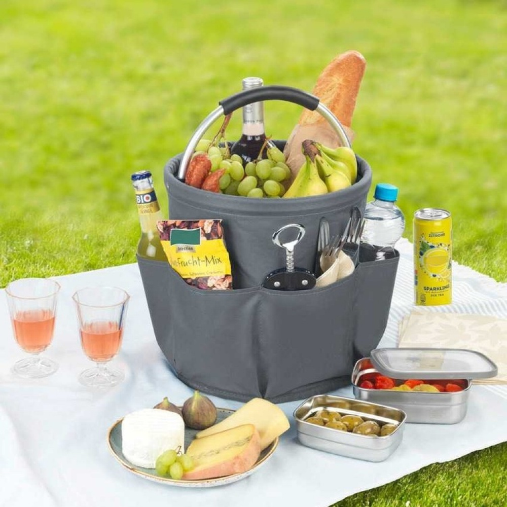 Sammenfoldelig kurv med opbevaringslommer, 28 cm i gruppen Opbevaring / Lager- og garageopbevaring / Kurve og spande hos SmartaSaker.se (42481)