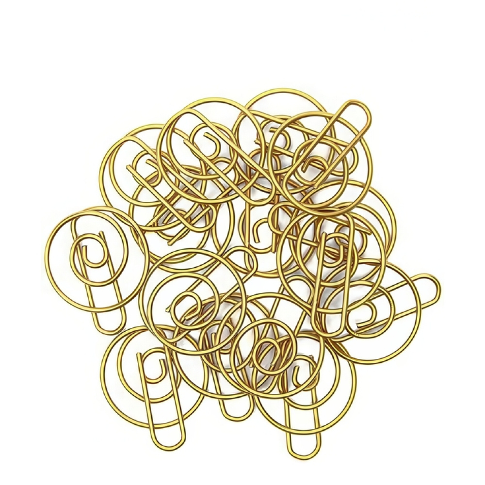 Runde papirclips SPIRAL, 15 stk., Monograph, messing i gruppen Opbevaring / Kontorartikler hos SmartaSaker.se (42485)