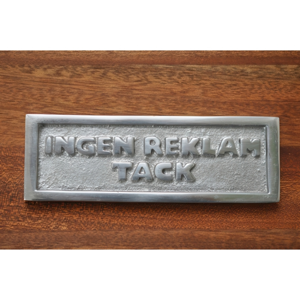 Aluminiumsskilt, Ingen reklame tak i gruppen Opbevaring / Magneter og selvklæbende / Skilt og etiketter hos SmartaSaker.se (42616)