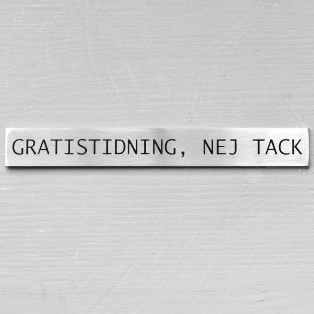 Metalskilt, Ingen gratisaviser tak i gruppen Opbevaring hos SmartaSaker.se (42628)