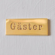 Gæsteskilt i poleret messing