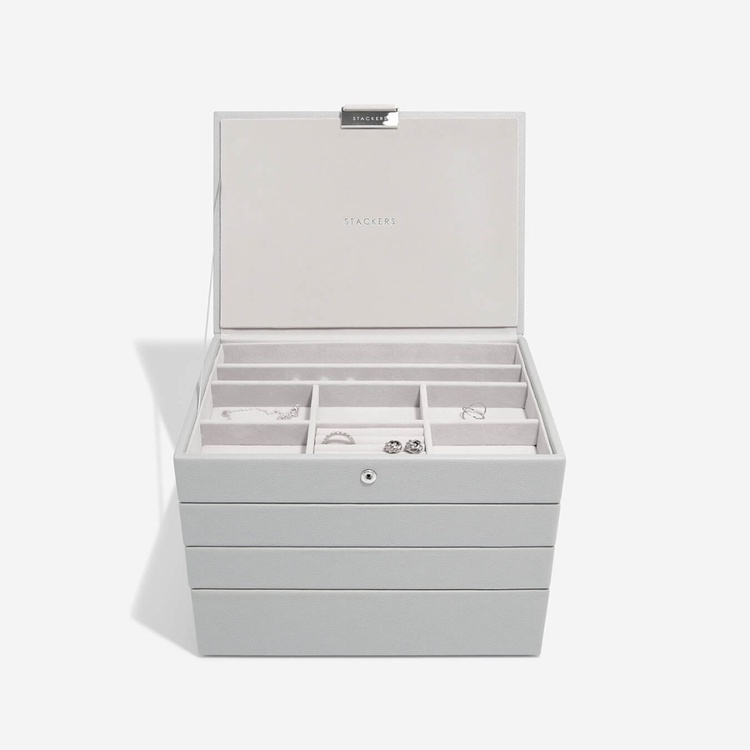 Smykkeskrin 4 etager, Classic, Stackers, Grå i gruppen Opbevaring / Badeværelsesopbevaring / Makeupopbevaring hos SmartaSaker.se (42708)