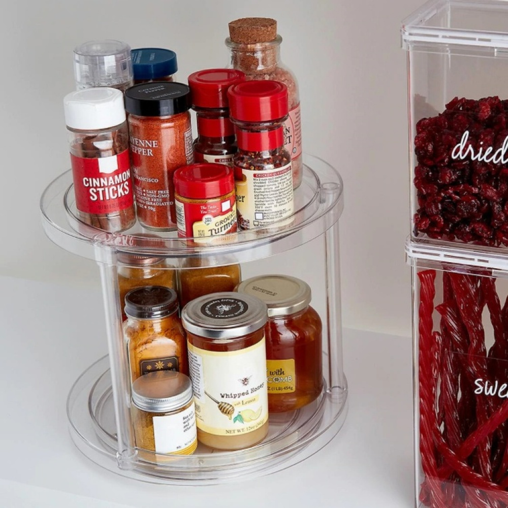 Drejebakke i 2 etager, 23 cm, The Home Edit i gruppen Opbevaring / Køkkenopbevaring / Organiser køkkenskabe / Krydderihylder hos SmartaSaker.se (42746)