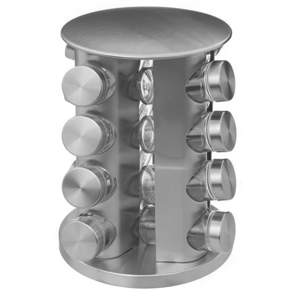 Roterende krydderireol 16 glas, Metal i gruppen Opbevaring / Køkkenopbevaring / Organiser køkkenskabe / Krydderihylder hos SmartaSaker.se (42755)