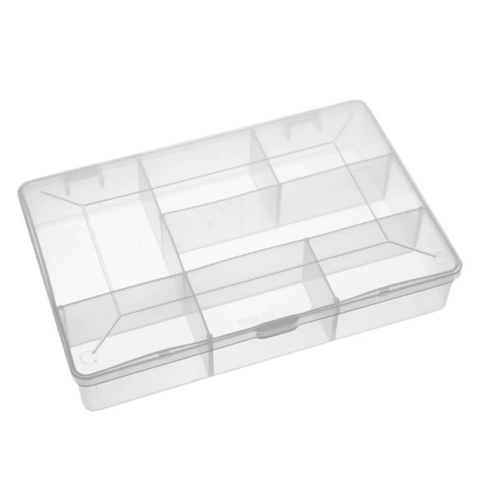Sorteringsæske med låg, 7 rum, DIY SMALL BOX, 17 x 11,8 x H 3,3 cm, Klar i gruppen Opbevaring / Opbevaringskasser hos SmartaSaker.se (42776)