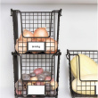 Stabelbar metalkurv med etiketholder, Small Sort