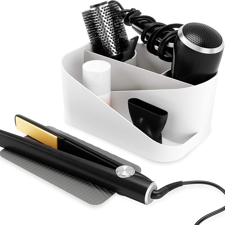 Holder til hårtørrer m.m., UMBRA GLAM HAIR TOOLS ORGANISER, 26,5 x 17 x H 12,5 cm, Hvid / grå i gruppen Opbevaring / Badeværelsesopbevaring hos SmartaSaker.se (42870)