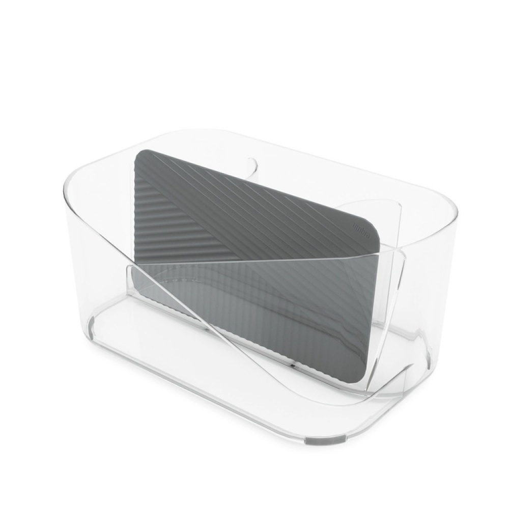 Holder til hårtørrer m.m., UMBRA GLAM HAIR TOOLS ORGANISER, 26,5 x 17 x H 12,5 cm, Klar / grå i gruppen Opbevaring / Badeværelsesopbevaring hos SmartaSaker.se (42871)