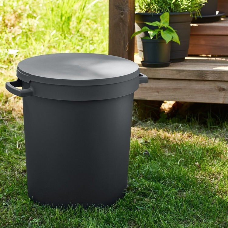 Tønde med håndtag og låg 45L i gruppen Opbevaring / Lager- og garageopbevaring / Kurve og spande hos SmartaSaker.se (43027)