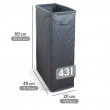 Smal vasketøjskurv 46L