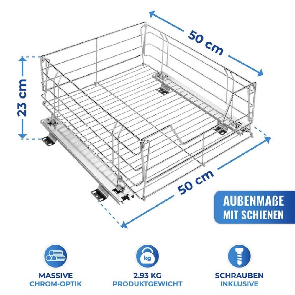 Udtrækkelig hylde til køkkenskab, 50x50 cm i gruppen Opbevaring / Køkkenopbevaring / Organiser køkkenskabe hos SmartaSaker.se (43162)