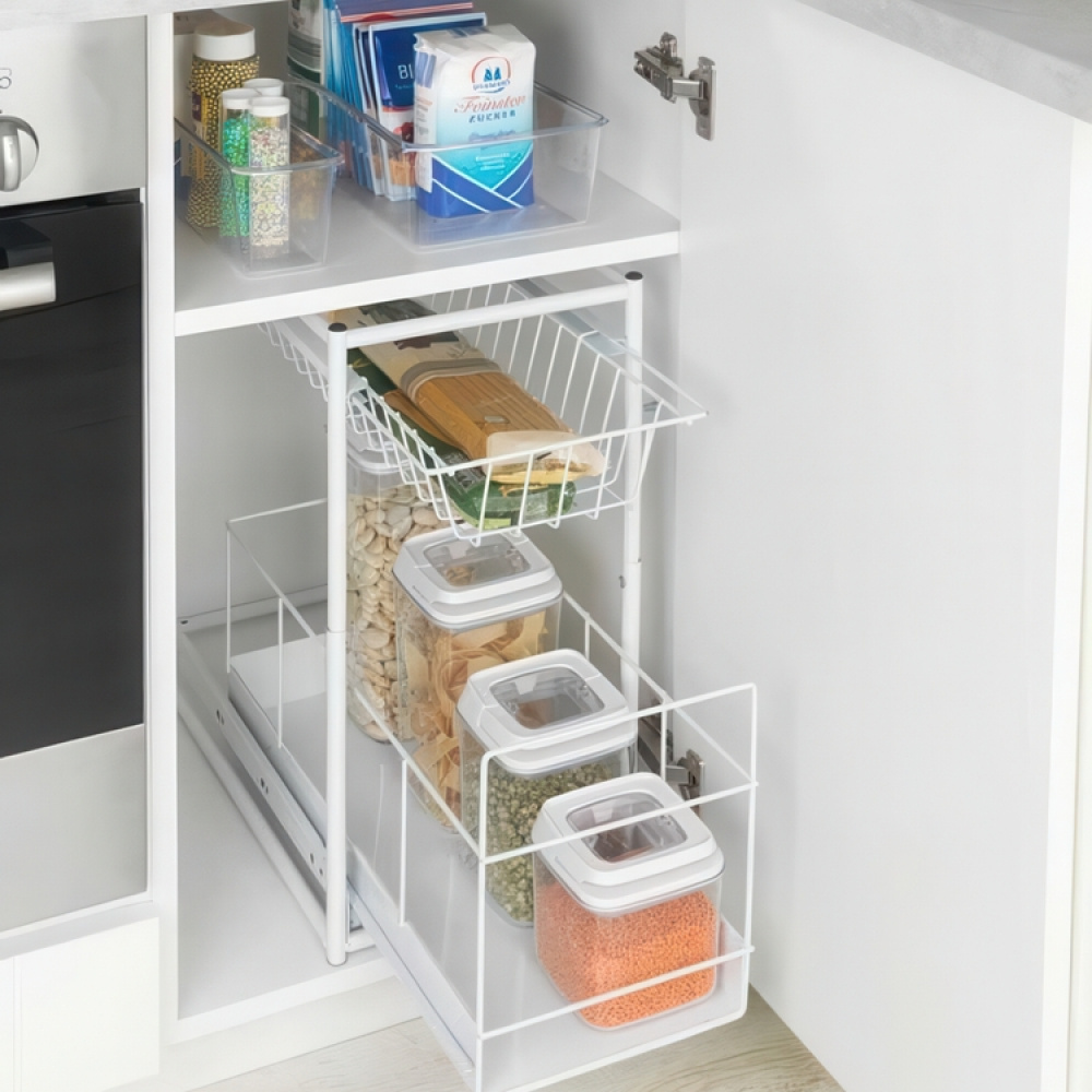 Udtrækkelige opbevaringskurve til skab, 45x23 cm, Wenko i gruppen Opbevaring / Køkkenopbevaring / Organiser køkkenskabe / Under vask opbevaring hos SmartaSaker.se (43173)