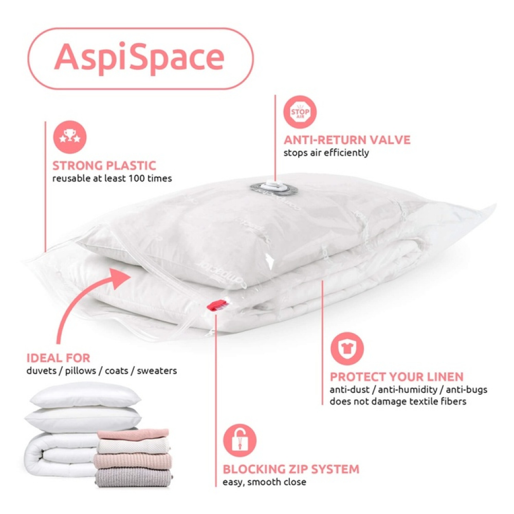 Vakuumpose 2-pak, 100x80 cm, Compactor i gruppen Opbevaring / Garderobeopbevaring / Vakuumlagring / Kompakte vakuumposer hos SmartaSaker.se (43179)