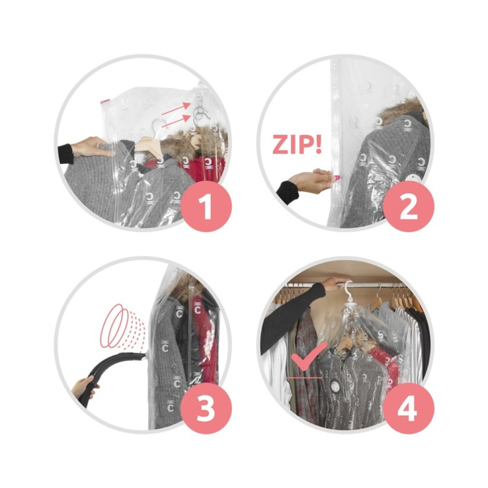 Lang vakuumpose med bøjle, 70x145 cm, Compactor i gruppen Opbevaring / Garderobeopbevaring / Vakuumlagring / Hængende vakuumposer hos SmartaSaker.se (43187)