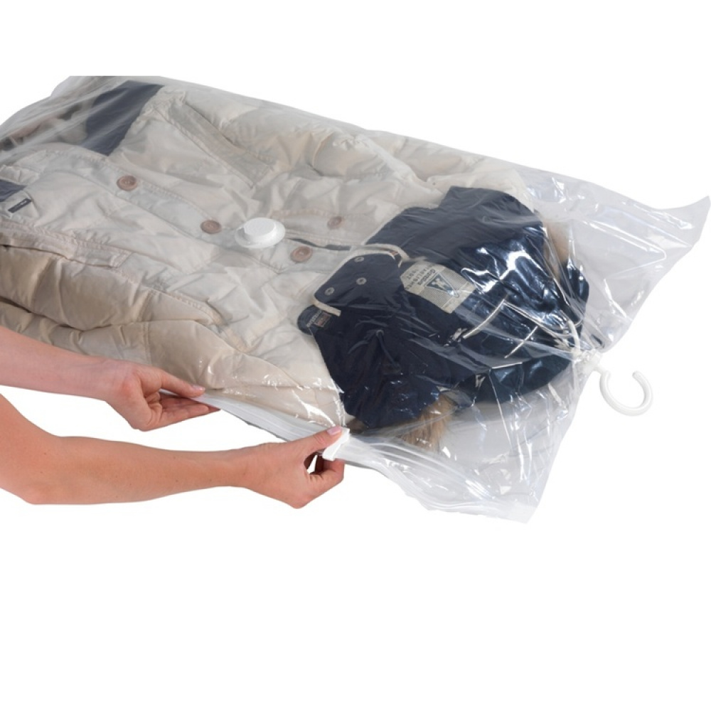 Kort vakuumpose med bøjle, 70x105 cm, Wenko i gruppen Opbevaring / Garderobeopbevaring / Vakuumlagring / Hængende vakuumposer hos SmartaSaker.se (43190)