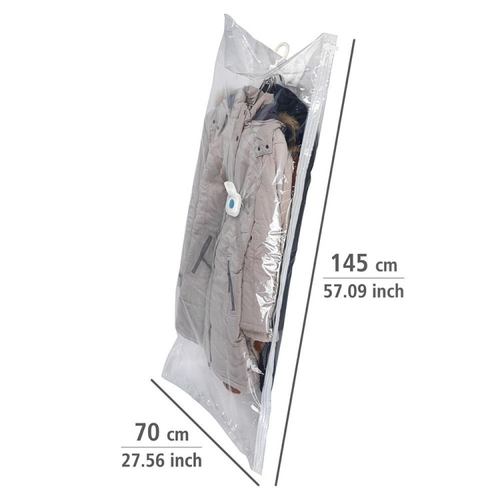 Lang vakuumpose med bøjle, 70x145 cm, Wenko i gruppen Opbevaring / Garderobeopbevaring / Vakuumlagring / Hængende vakuumposer hos SmartaSaker.se (43191)