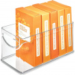 Åben kasse, stabelbar, smal, RPET CABINET BIN, 25,4 x 10,8 x H 12,7 cm, transparent