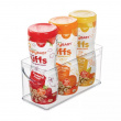Åben kasse, stabelbar, smal, RPET CABINET BIN, 25,4 x 10,8 x H 12,7 cm, transparent